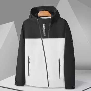 Мужская куртка с капюшоном для активного отдыха на весну и осень — парная, солнцезащитная, летная куртка для альпинизма и работы. 3XL флуоресцентный зеленый