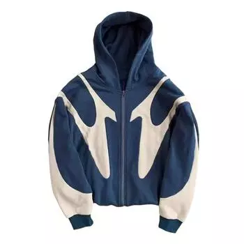 Мужская куртка с капюшоном и длинным рукавом, застежка-молния, цветное пальто в стиле пэчворк с карманами, осенне-зимнее ветрозащитное спортивное пальто M чёрный