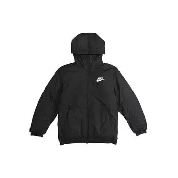 Мужская куртка с капюшоном на флисовой подкладке Nike Sportswear, черная верхняя одежда, черный 928862-010 M