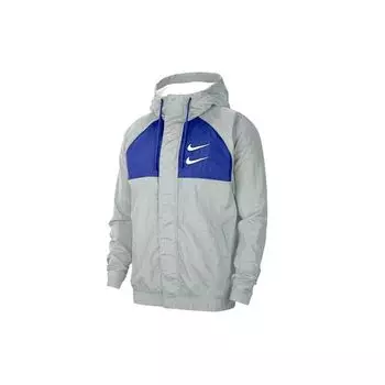 Мужская куртка с капюшоном Nike Swoosh Graphic Color-Block, верхняя одежда серая CJ4888-073 XL