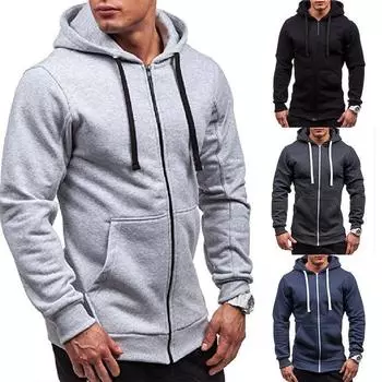 Мужская куртка с капюшоном с капюшоном, зимняя теплая куртка на молнии с длинным рукавом, однотонная повседневная верхняя одежда, топы 3XL чёрный