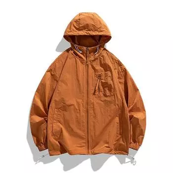 Мужская куртка с капюшоном с защитой от солнца UPF 50+, легкая рубашка с длинным рукавом, солнцезащитная толстовка с капюшоном и карманом M белый