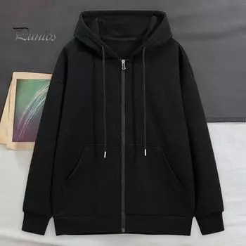 Мужская куртка с капюшоном свободного кроя, повседневное пальто с застежкой-молнией, регулируемым капюшоном на шнурке, с длинным рукавом, толстовка для занятий спортом, путешествий, вечеринок M светло-серый