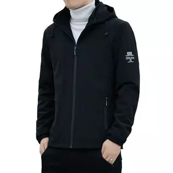 Мужская куртка с капюшоном весна и осень новые повседневные универсальные топы куртка с воротником-стойкой мужское пальто одежда M