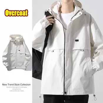 Мужская куртка с капюшоном весна-осень, новая, повседневная, для путешествий, ветрозащитная, модная, брендовая, рабочая, мужская куртка M
