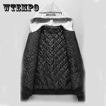 Мужская куртка с капюшоном, зимнее утепленное пальто, обычная тонкая парка с принтом, мужские куртки с хлопковой подкладкой 5XL синий