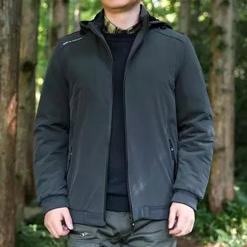 Мужская куртка с капюшоном, зимняя съемная 3-в-1 утолщенная куртка, повседневная ветрозащитная куртка для активного отдыха M тёмно-синий