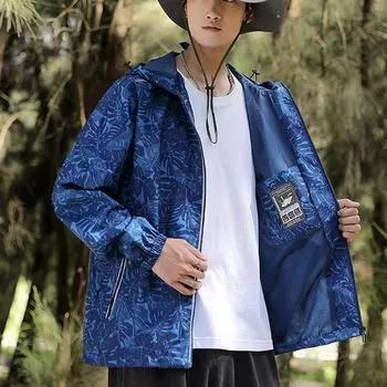 Мужская куртка кленовый лист походная рыболовная спортивная ветровка куртка S чёрный