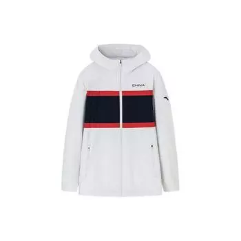 Мужская куртка с контрастным капюшоном и буквенным принтом Anta Верхняя одежда Бриз-Серый 152317604-2 S