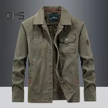 Мужская куртка с лацканами, длинный рукав, много карманов, дизайнерская куртка, пальто, однотонная однобортная куртка для активного отдыха, повседневная одежда M темно-синий