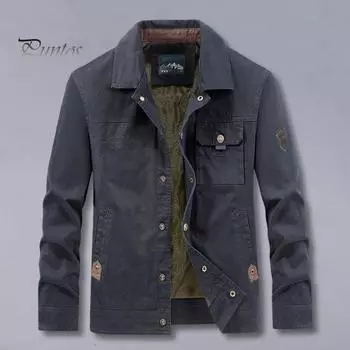 Мужская куртка с лацканами, длинный рукав, много карманов, дизайнерская куртка, пальто, однотонная однобортная куртка для активного отдыха, повседневная одежда M хаки
