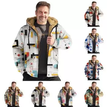 Мужская куртка с принтом, мужская весенне-осенняя повседневная трендовая куртка на молнии с капюшоном XL белый