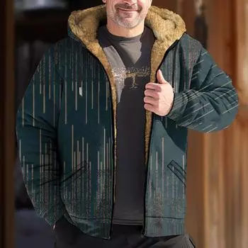 Мужская куртка с принтом в стиле ретро, мужская весенне-осенняя повседневная трендовая куртка на молнии с капюшоном XL