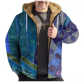 Мужская куртка с ретро-принтом, мужская весенняя и повседневная трендовая куртка на молнии с капюшоном XXXXL жёлтый