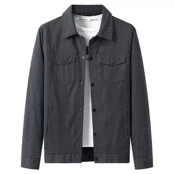 Мужская куртка с тонким верхом, деловая, повседневная, облегающая, молодежная, с лацканами, в полоску, куртка Tide M
