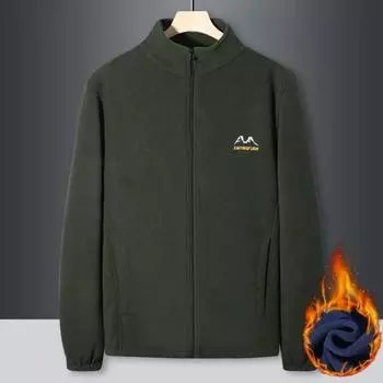 Мужская куртка с воротником-стойкой, длинным рукавом, однотонное утолщенное пальто с карманами XL синий