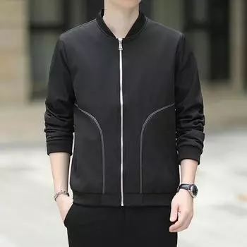 Мужская куртка с воротником-стойкой, весна и осень, новая осенняя одежда, модная повседневная, универсальная, тонкая, красивая куртка, мужская одежда M