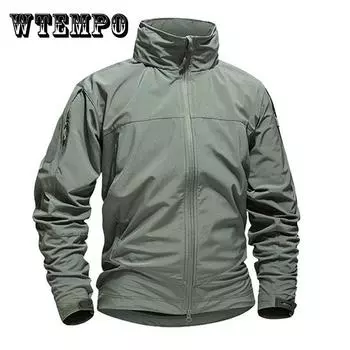 Мужская куртка Soft Shell, зимняя одежда для альпинизма на открытом воздухе, плюс бархатная толстая теплая куртка, одежда для бездорожья 3XL хаки