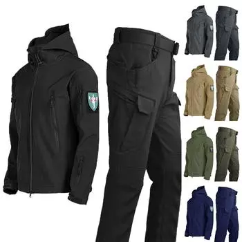 Мужская куртка Softshell для активного отдыха, ветрозащитная дышащая бархатная куртка для альпинизма L армия зеленый