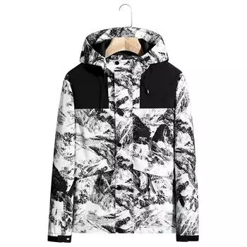 Мужская куртка Softshell с капюшоном, водонепроницаемая ветровка, легкая куртка-дождевик для походов на свежем воздухе L