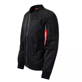 Мужская куртка-стойка больших размеров для спорта и отдыха с воротником-стойкой Air Force One MA01 Pilot Мужская бейсбольная куртка 8XL чёрный