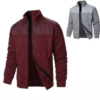 Мужская куртка-свитер, модное зимнее пальто, высококачественный роскошный вязаный кардиган с капюшоном и воротником-стойкой, верхняя одежда для активного отдыха Yasheng S чёрный/серый