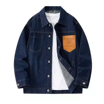 Мужская куртка свободного покроя для пары в стиле винтаж High Street на весну и осень M чёрный