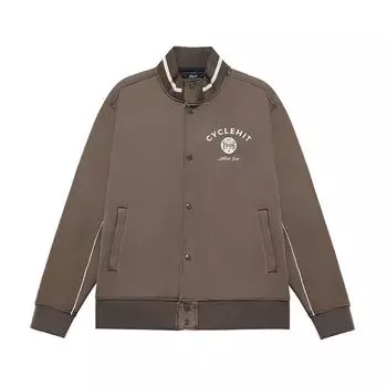 Мужская куртка свободного покроя с длинным рукавом Mizuno Heritage Series с буквенным принтом, оливково-зеленого цвета D2CE34H1-38 XL