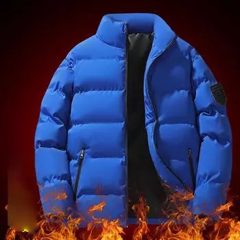 Мужская куртка свободного покроя с утолщенным пухом больших размеров для осени и зимы, однотонная короткая куртка-пуховик на молнии, кардиган, верхняя одежда 5XL
