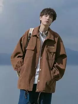 Мужская куртка свободного покроя с вышивкой в стиле хип-хоп: Модная американская и японская уличная мода на осень L