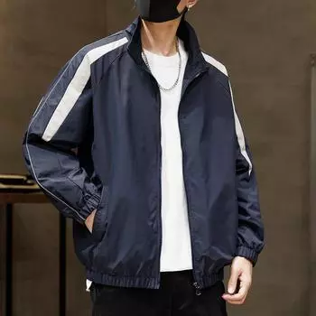 Мужская куртка свободного покроя весна-осень, модная трендовая куртка S чёрный