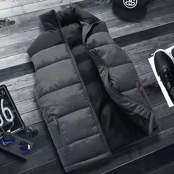 Мужская куртка, толстый теплый хлопковый жилет, мужской осенне-зимний жилет для отдыха, жилет больших размеров, хлопковая куртка без рукавов L