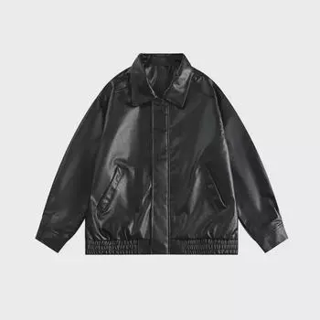 Мужская куртка-тренер из искусственной кожи в стиле ретро: Повседневный стиль мотоцикла весна/осень 2XL абрикосовый