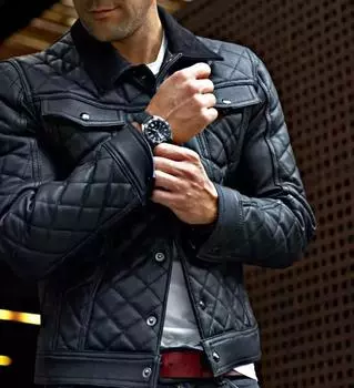 Мужская куртка Trucker из натуральной мягкой кожи ручной работы, новая, черная, на пуговицах, модная, теплая S чёрный