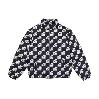 Мужская куртка Vans Smiley Print Full Zip с длинным рукавом и черной отделкой VN000EXCCAF S