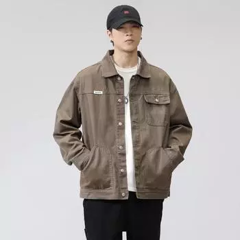 Мужская куртка Весна Повседневный Топ Корейская версия Tide Turn Collar S