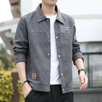 Мужская куртка в новом гонконгском стиле, новый модный топ, привлекательная личность, простая однотонная куртка с лацканами M