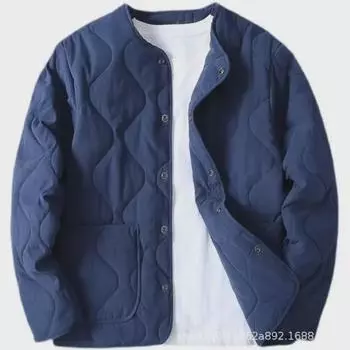 Мужская куртка в стиле ретро из хлопка с начесом — модная универсальная модель на осень/зиму M зелёный