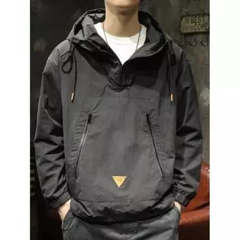 Мужская куртка в стиле ретро с капюшоном, свободная повседневная куртка большого размера 8XL