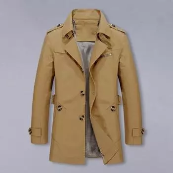 Мужская куртка в стиле ретро с лацканами, с длинным рукавом, однобортная, в деловом стиле, однотонная, с карманами, ветрозащитная куртка XXL армия зеленый