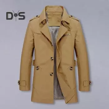 Мужская куртка в стиле ретро с лацканами, с длинным рукавом, однобортная, в деловом стиле, однотонная, с карманами, ветрозащитная куртка XXL коричневый