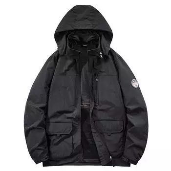 Мужская куртка весенне-осеннего отдыха Джокер уличная ветрозащитная с капюшоном одежда для альпинизма M армия зеленый