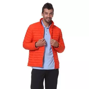 Мужская куртка, весенняя тонкая хлопковая стеганая куртка, сверхлегкая куртка-пуховик, мужская осенняя мужская куртка с воротником-стойкой S оранжевый