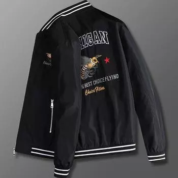 Мужская куртка весна и осень Молодежная Большой размер Универсальная красивая тонкая куртка Повседневная трендовая осень M