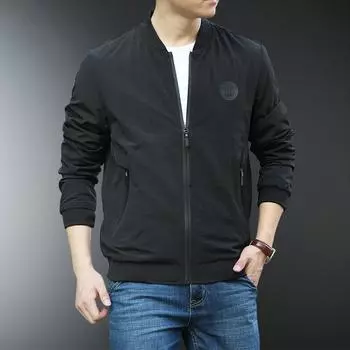 Мужская куртка весна и осень новая куртка повседневная куртка быстросохнущая бейсбольный воротник тонкая куртка для мужчин M