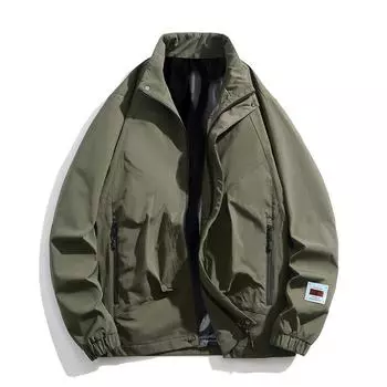 Мужская куртка весна и осень новый корейский стиль модный повседневный свободный модный воротник-стойка красивая повседневная водонепроницаемая куртка для мужчин M