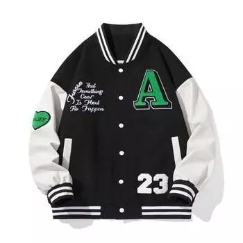 Мужская куртка весна и осень верхняя одежда бейсбольный воротник одежда повседневная куртка мужская L чёрный