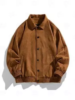 Мужская куртка весна и замшевое пальто мужская бейсбольная куртка L кофейный