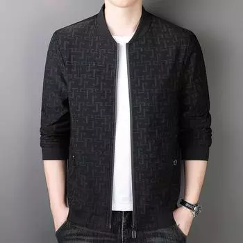 Мужская куртка весна-лето повседневная деловая бейсболка воротник топ мужская одежда M чёрный