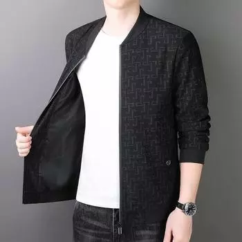 Мужская куртка весна-лето повседневная деловая бейсболка воротник топ мужская одежда M чёрный